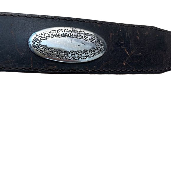 Bill Adler Studio Leather Conch Medallion Southwestern Belt Men 38 Brown - Picture 5 of 6